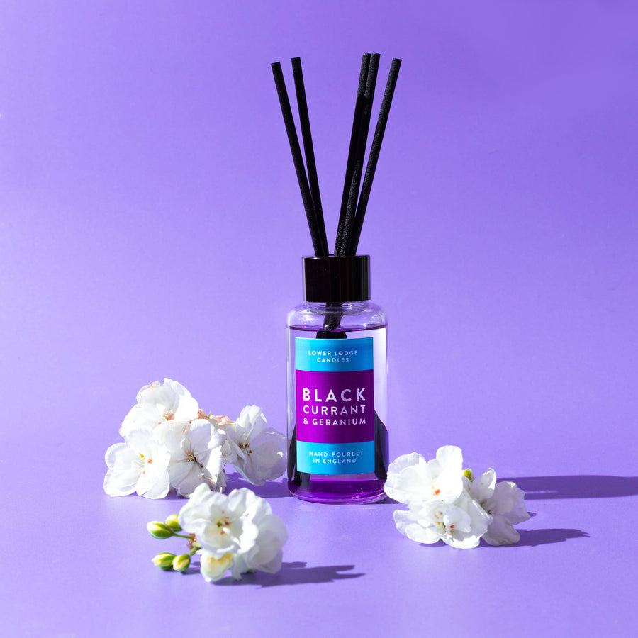Blackcurrant & Geranium Scented Reed Diffuser - Reed Diffuser - Lower Lodge Candles