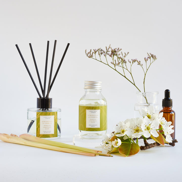 Lemongrass & Verbena Scented Reed Diffuser Refill - Reed Diffuser - Lower Lodge Candles