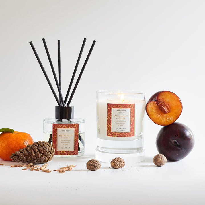Sandalwood & Cedar Scented Reed Diffuser - Reed Diffuser - Lower Lodge Candles