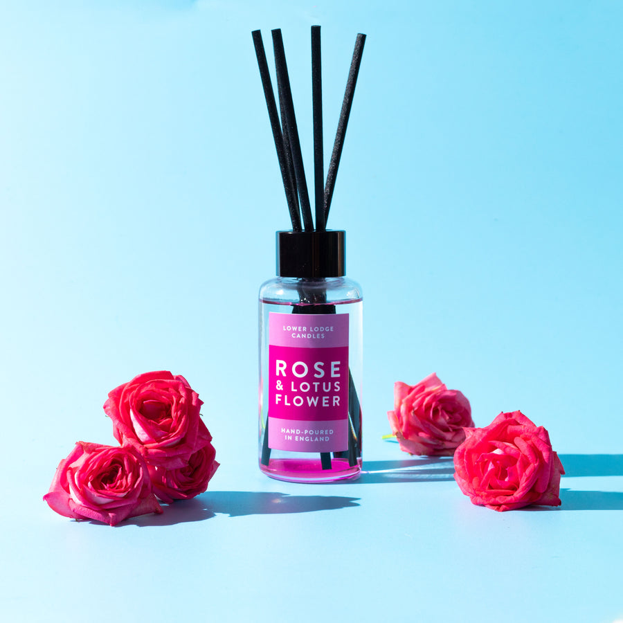 Rose & Lotus Flower Scented Reed Diffuser - Reed Diffuser - Lower Lodge Candles